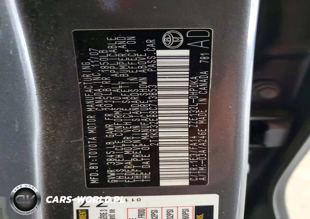 2008 Toyota Matrix Base VIN:2T1KR32E88C713853 - 12