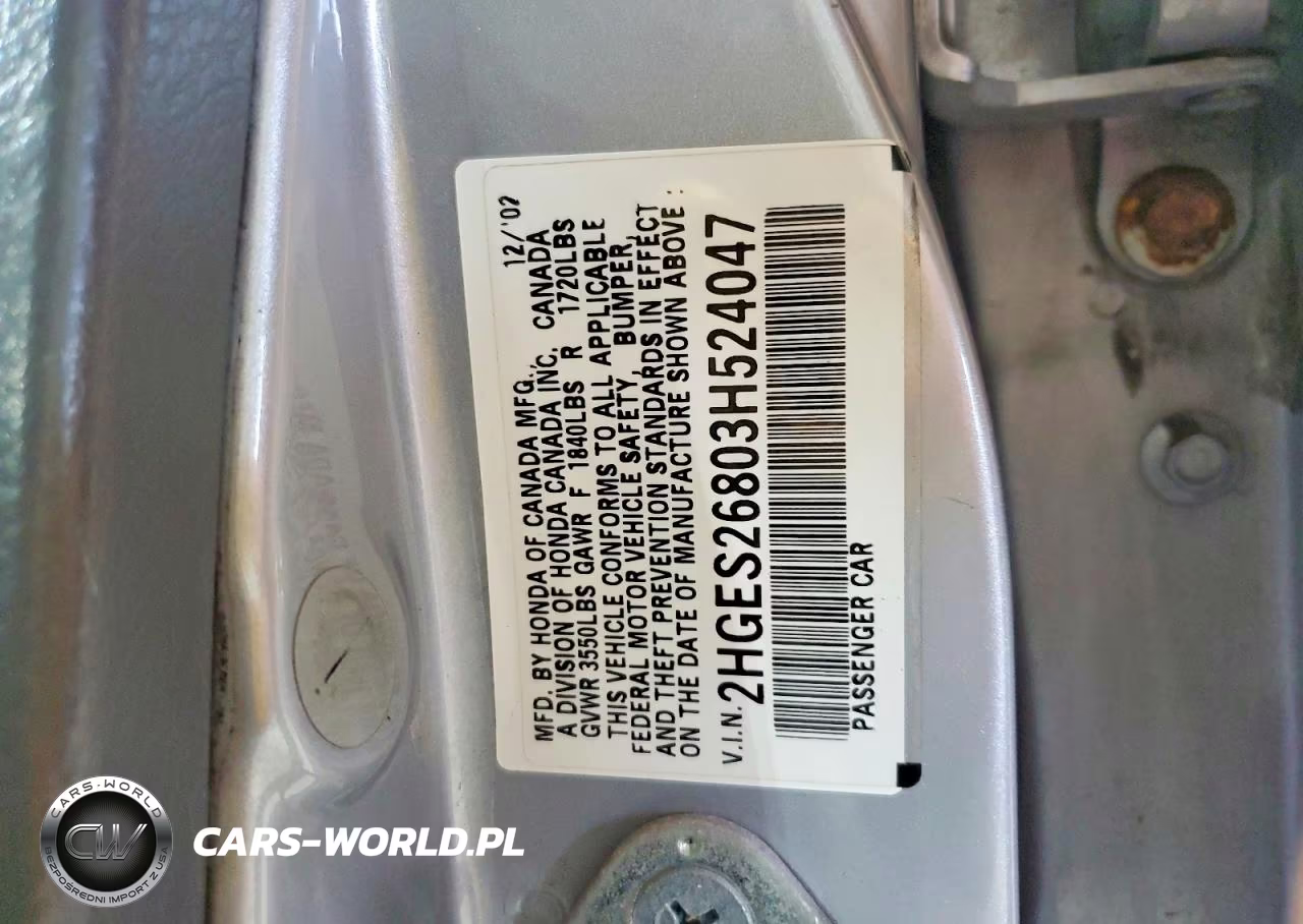 2003 Honda Civic Ex VIN:2HGES26803H524047 - 12