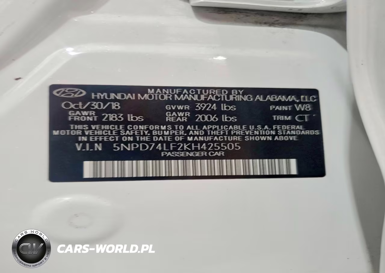 2019 Hyundai Elantra Se VIN:5NPD74LF2KH425505 - 12