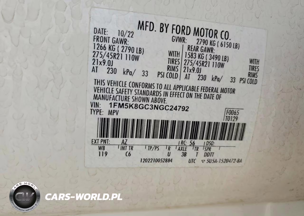 2022 Ford Explorer St VIN:1FM5K8GC3NGC24792 - 14