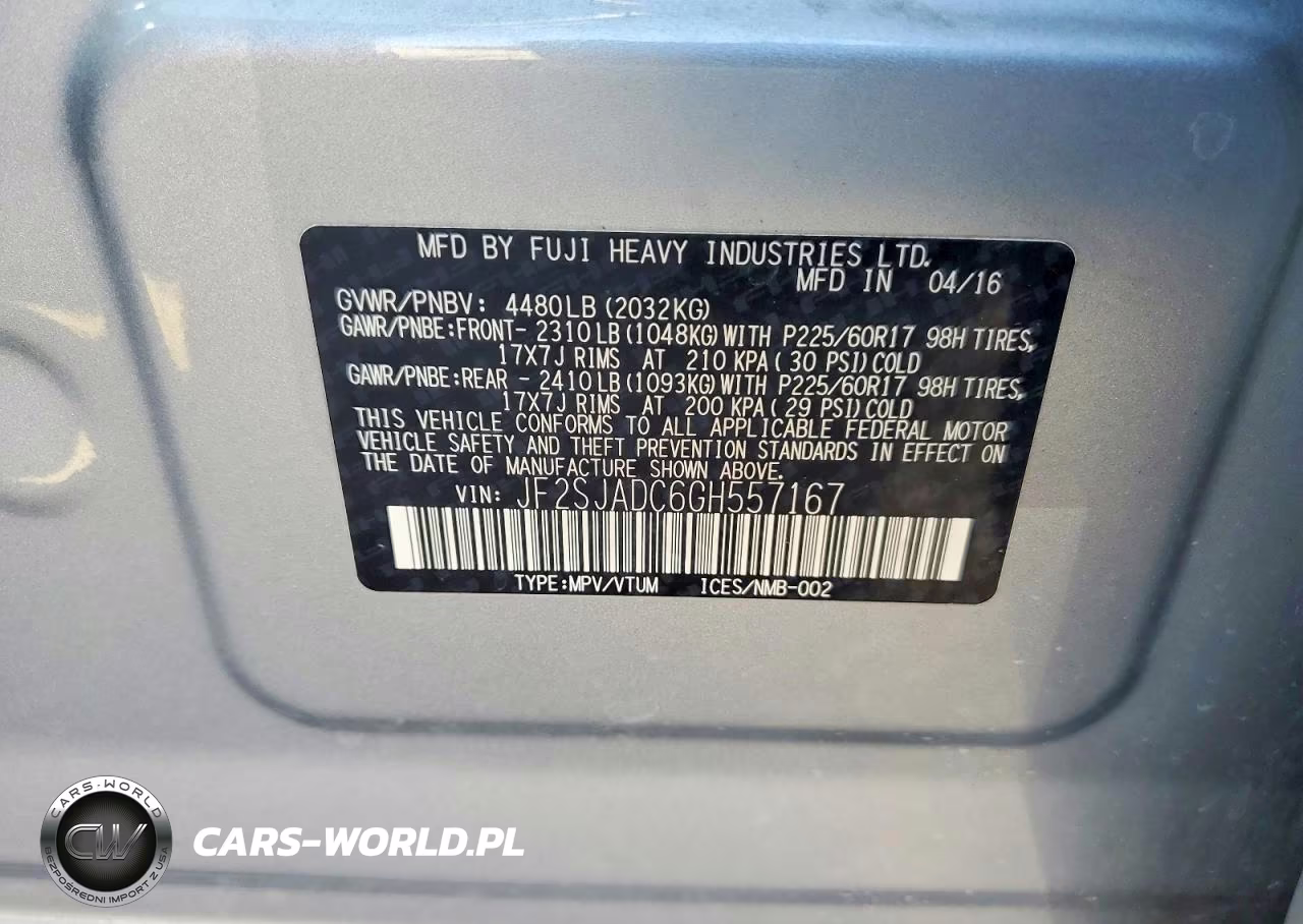 2016 Subaru Forester 2.5I Premium VIN:JF2SJADC6GH557167 - 14