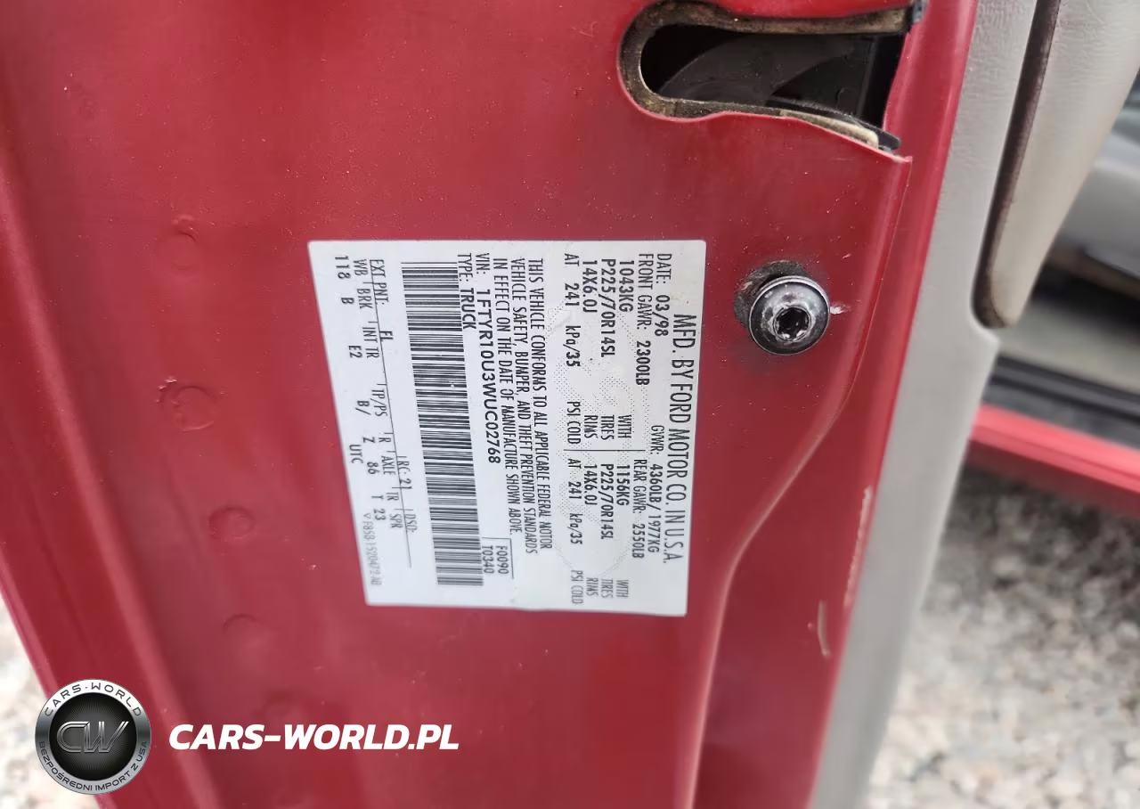 1998 Ford Ranger VIN:1FTYR10U3WUC02768 - 12