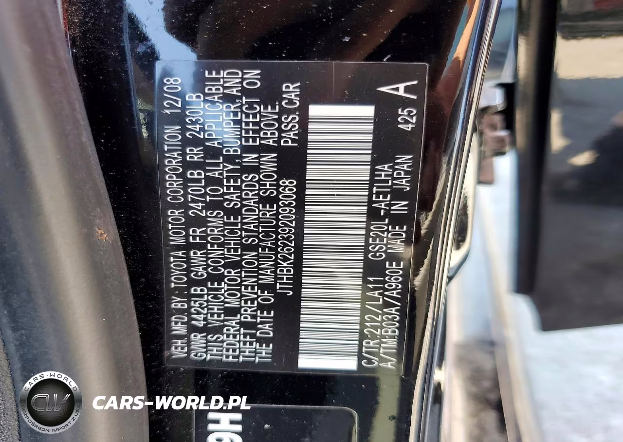 2009 Lexus Is250 VIN:JTHBK262392093068 - 12