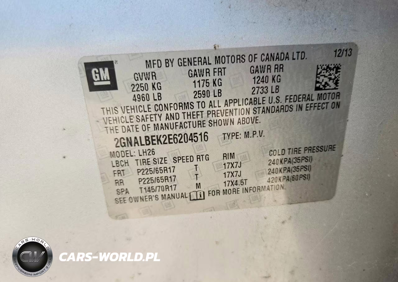 2014 Chevrolet Equinox Lt VIN:2GNALBEK2E6204516 - 13