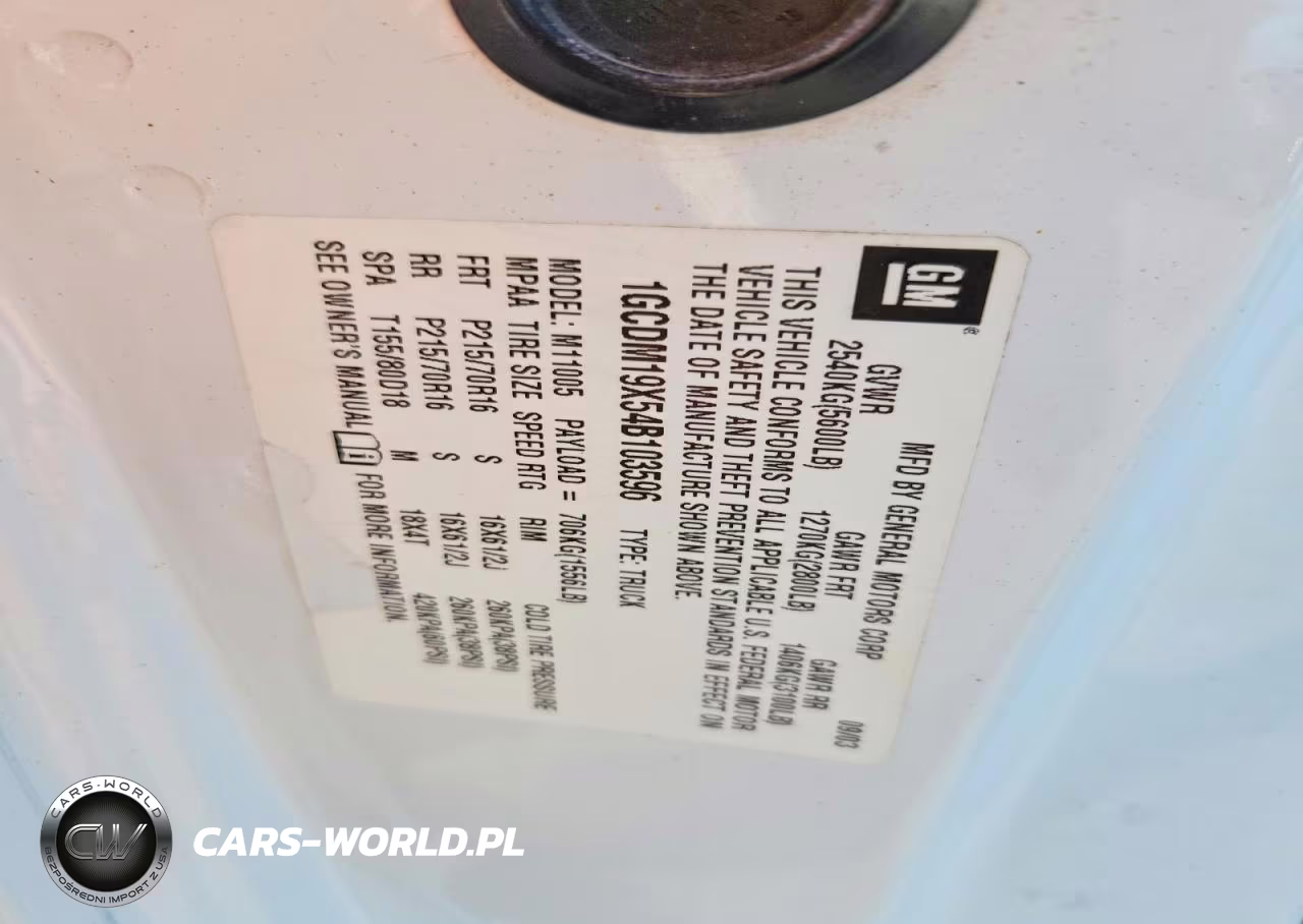2004 Chevrolet Astro Van Delivery Van VIN:1GCDM19X54B103596 - 12