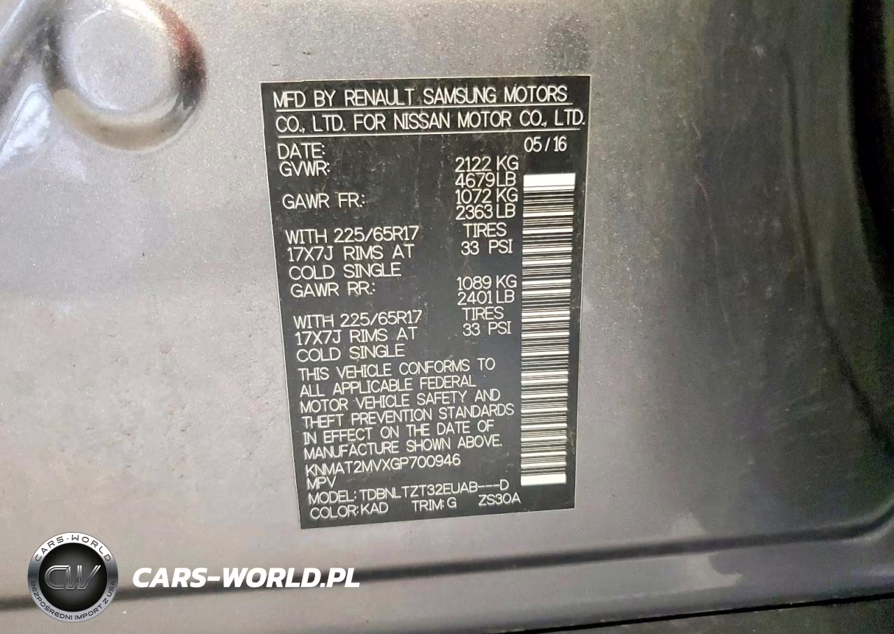 2016 Nissan Rogue Sv VIN:KNMAT2MVXGP700946 - 13