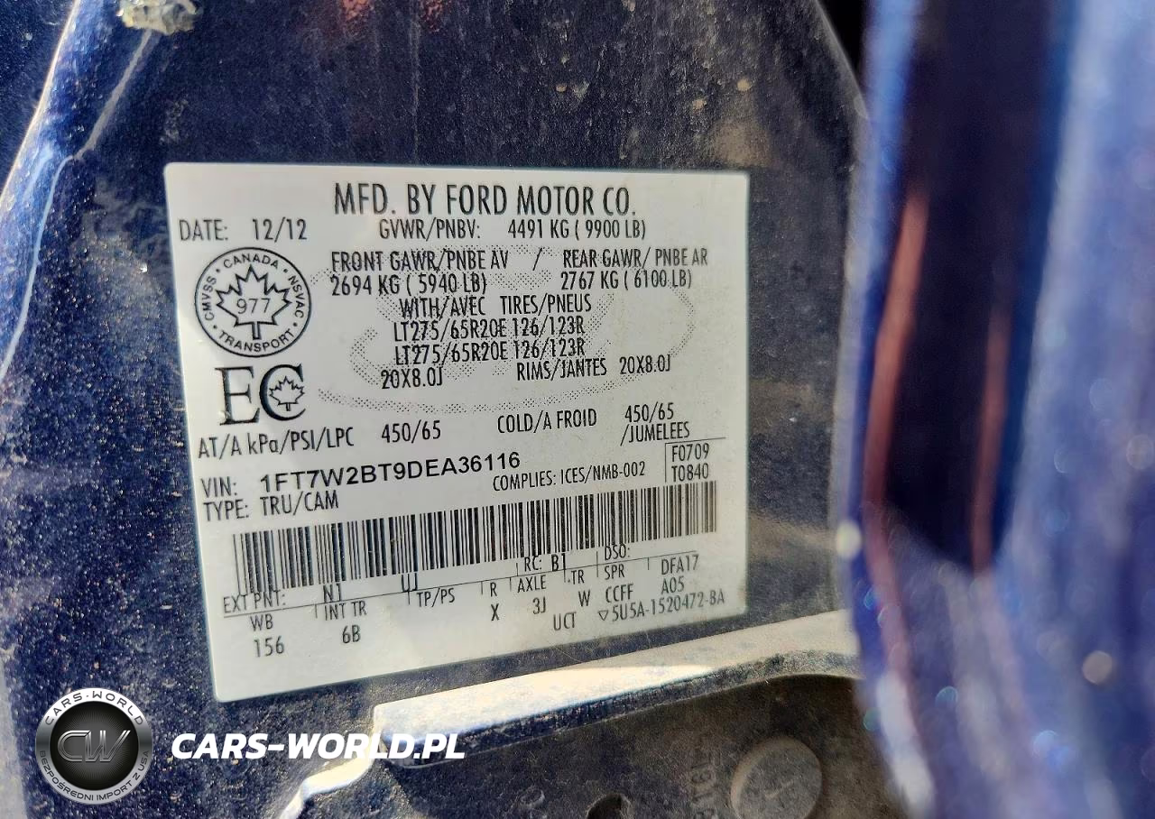 2013 Ford F250 Super Duty VIN:1FT7W2BT9DEA36116 - 12