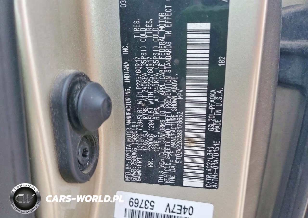 2008 Toyota Sienna Xle VIN:5TDZK22C28S178652 - 13
