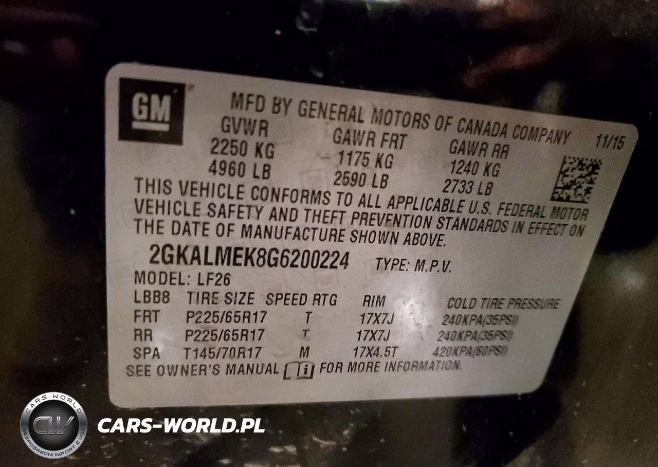 2016 GMC Terrain Sle VIN:2GKALMEK8G6200224 - 13