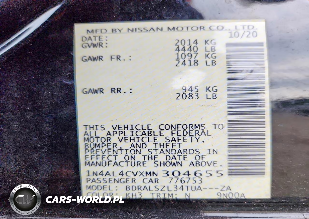 2021 Nissan Altima Sr VIN:1N4AL4CVXMN304655 - 13