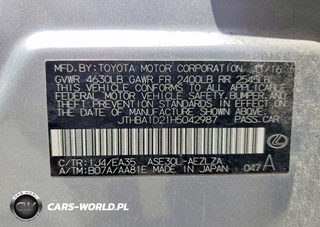 2017 Lexus Is 200T VIN:JTHBA1D21H5042987 - 13