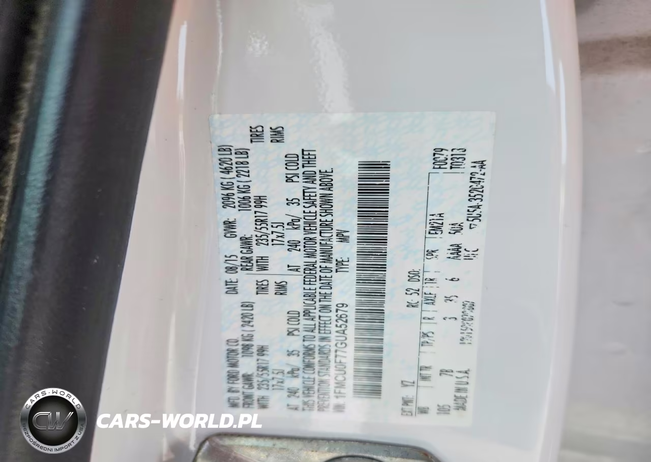 2016 Ford Escape S VIN:1FMCU0F77GUA52679 - 12