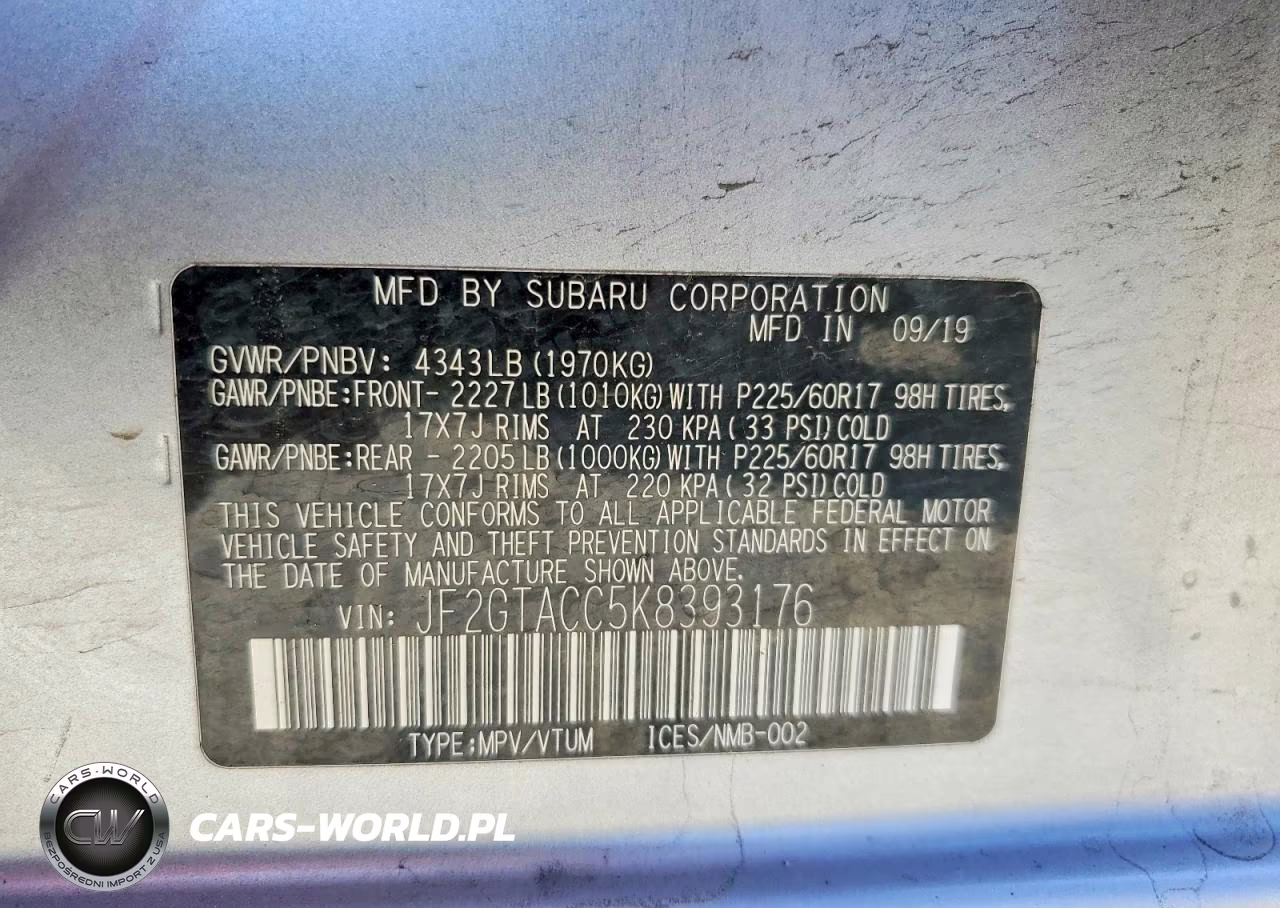 2019 Subaru Crosstrek Premium VIN:JF2GTACC5K8393176 - 14