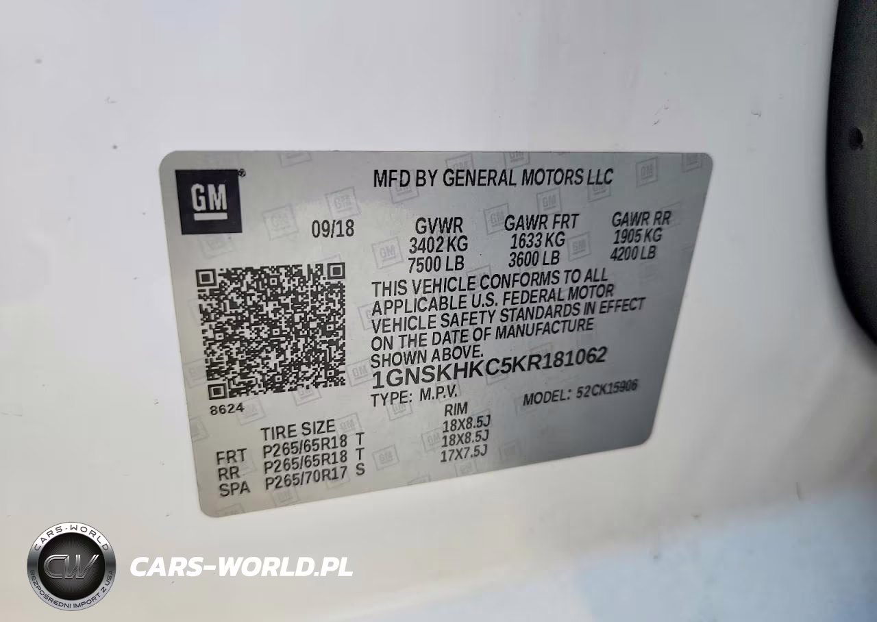 2019 Chevrolet Suburban K1500 Lt VIN:1GNSKHKC5KR181062 - 13