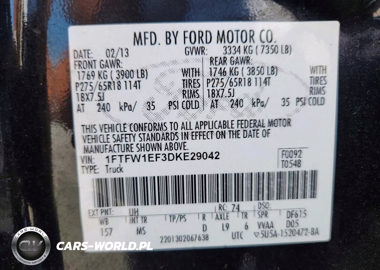 2013 Ford F150 Supercrew VIN:1FTFW1EF3DKE29042 - 12