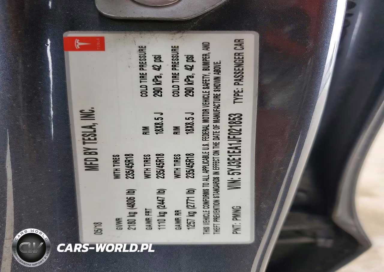 2018 Tesla Model 3 VIN:5YJ3E1EA1JF021853 - 13