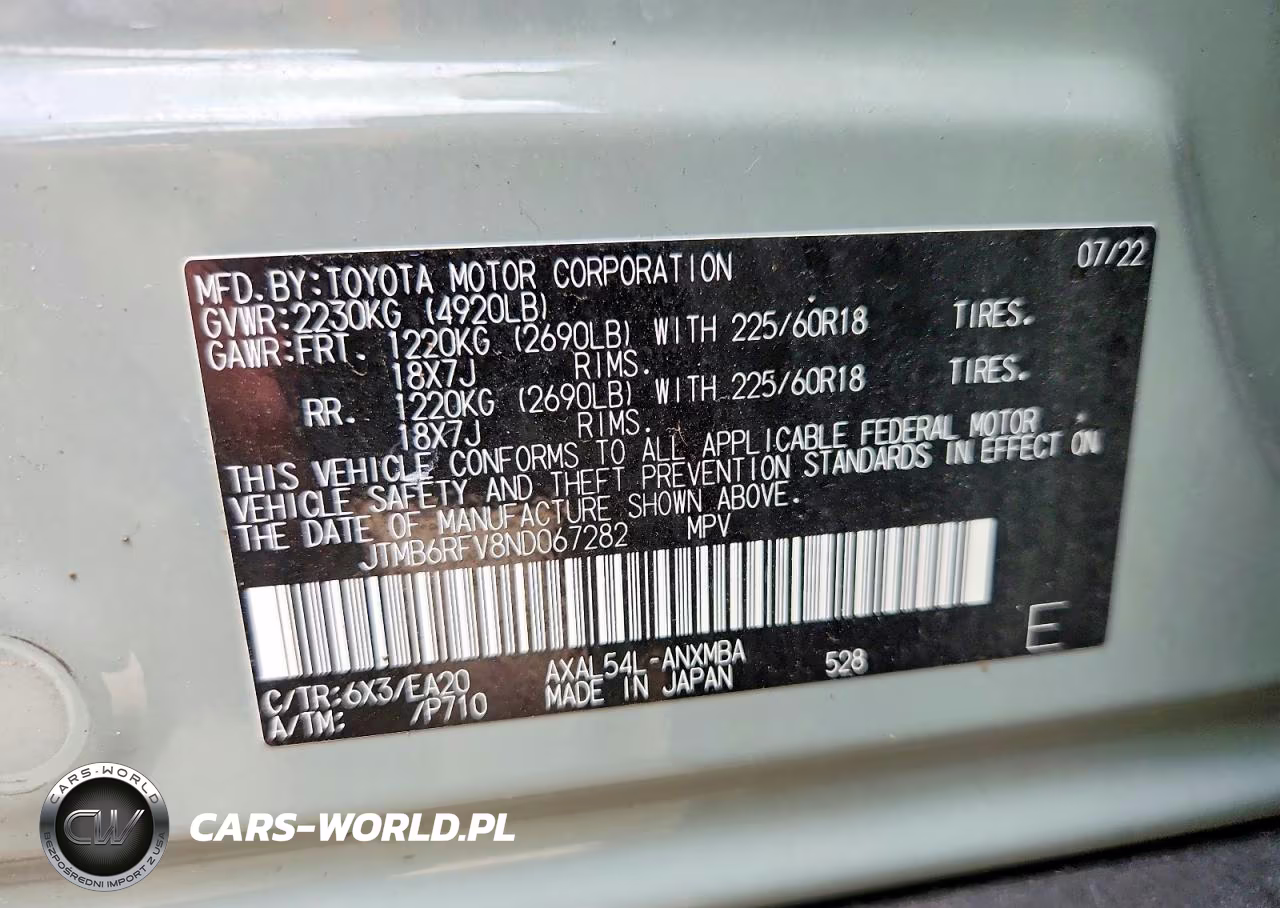 2022 Toyota Rav4 Xle Premium VIN:JTMB6RFV8ND067282 - 13