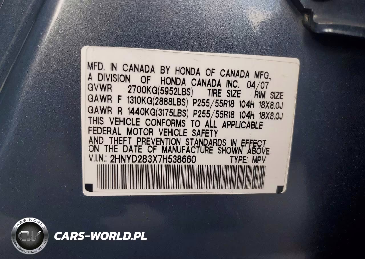 2007 Acura Mdx Technology VIN:2HNYD283X7H538660 - 13