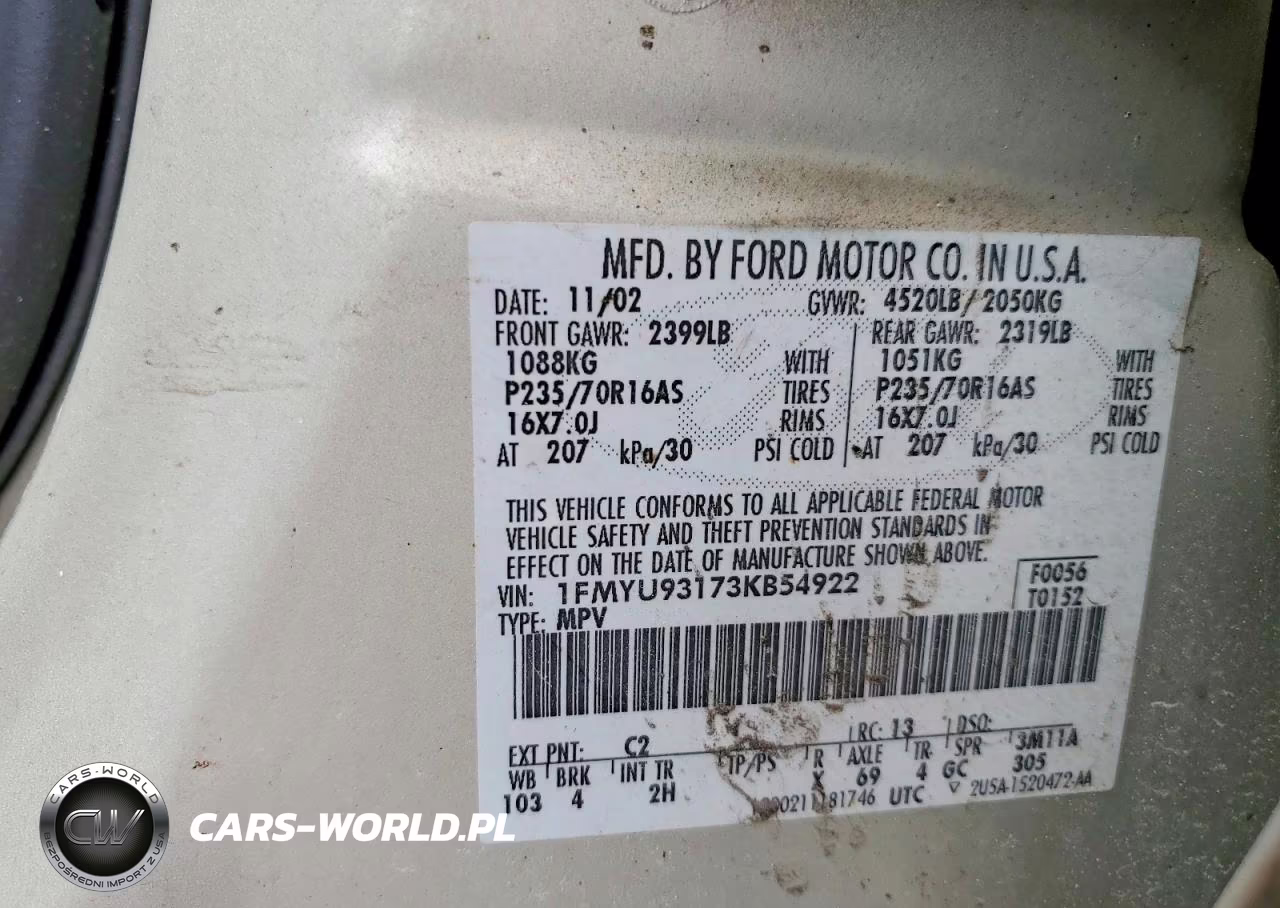 2003 Ford Escape Xlt VIN:1FMYU93173KB54922 - 13