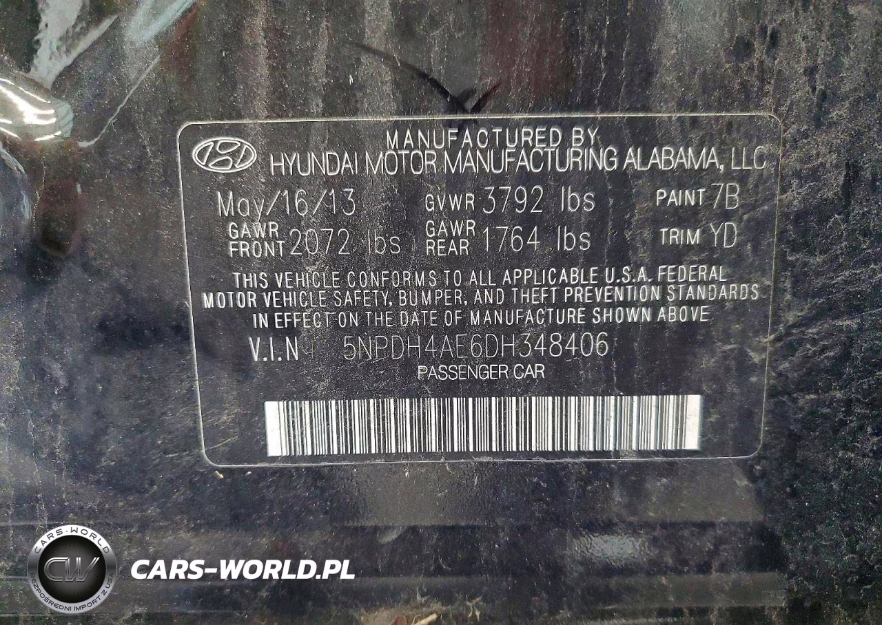 2013 Hyundai Elantra Gls VIN:5NPDH4AE6DH348406 - 12
