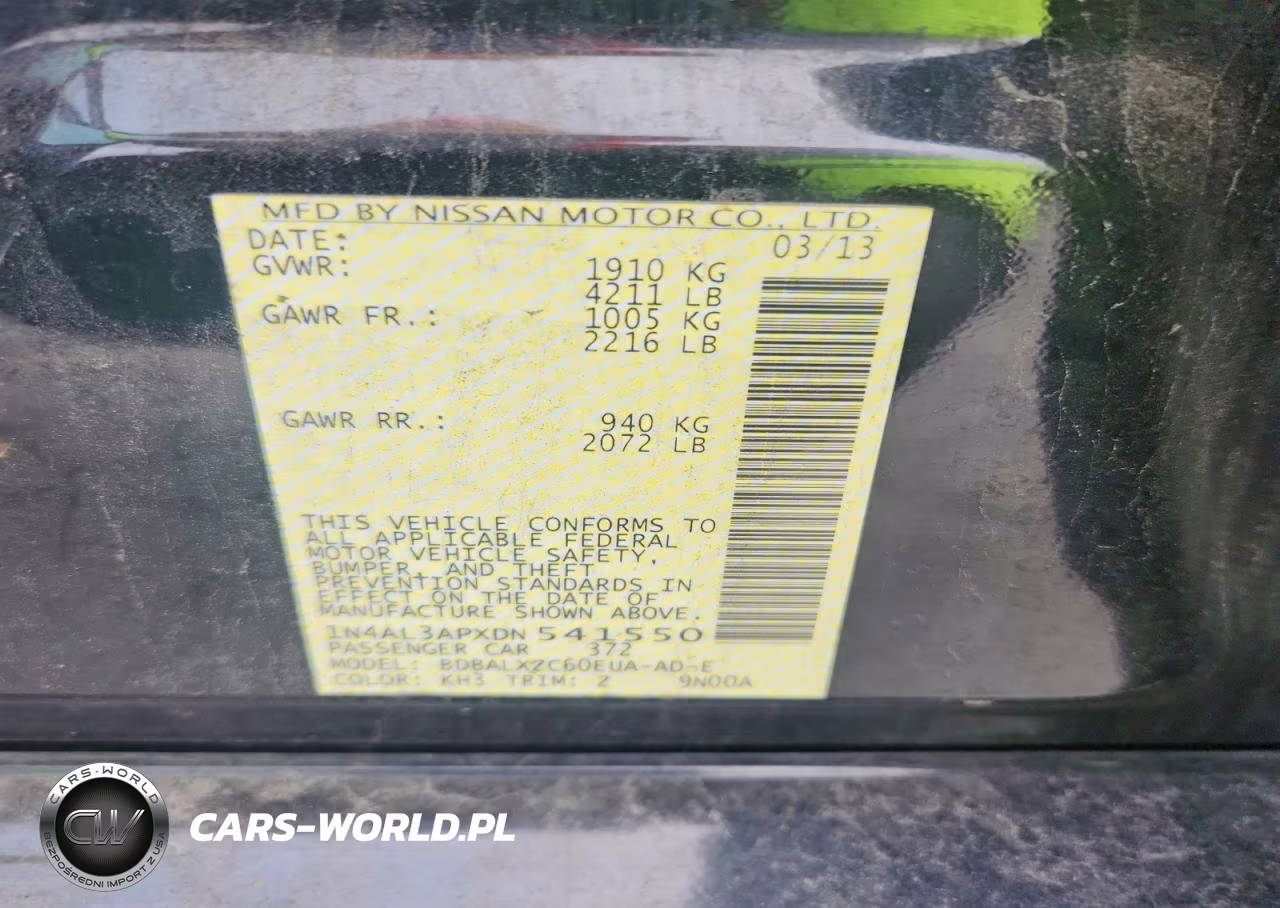 2013 Nissan Altima 2.5 VIN:1N4AL3APXDN541550 - 12