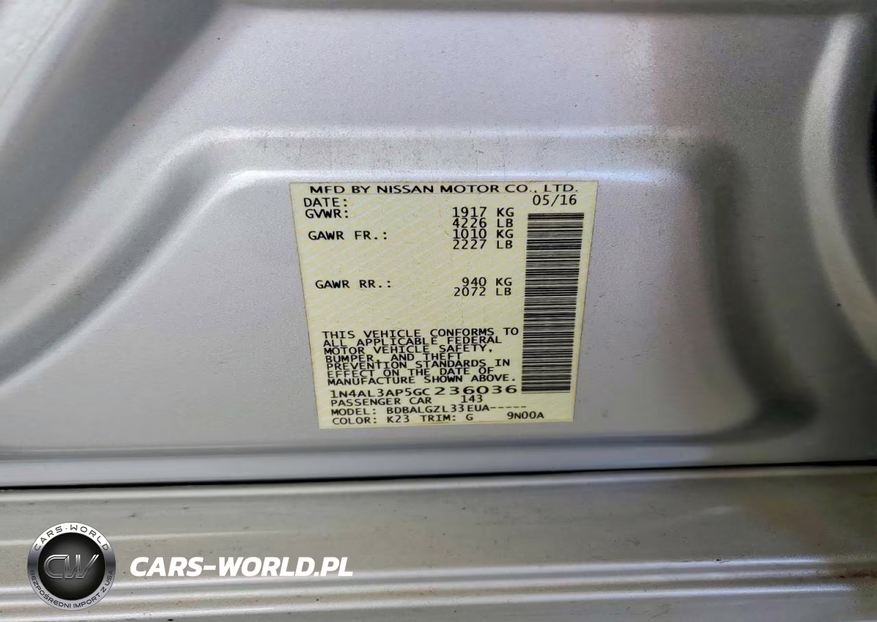 2016 Nissan Altima 2.5 S VIN:1N4AL3AP5GC236036 - 12