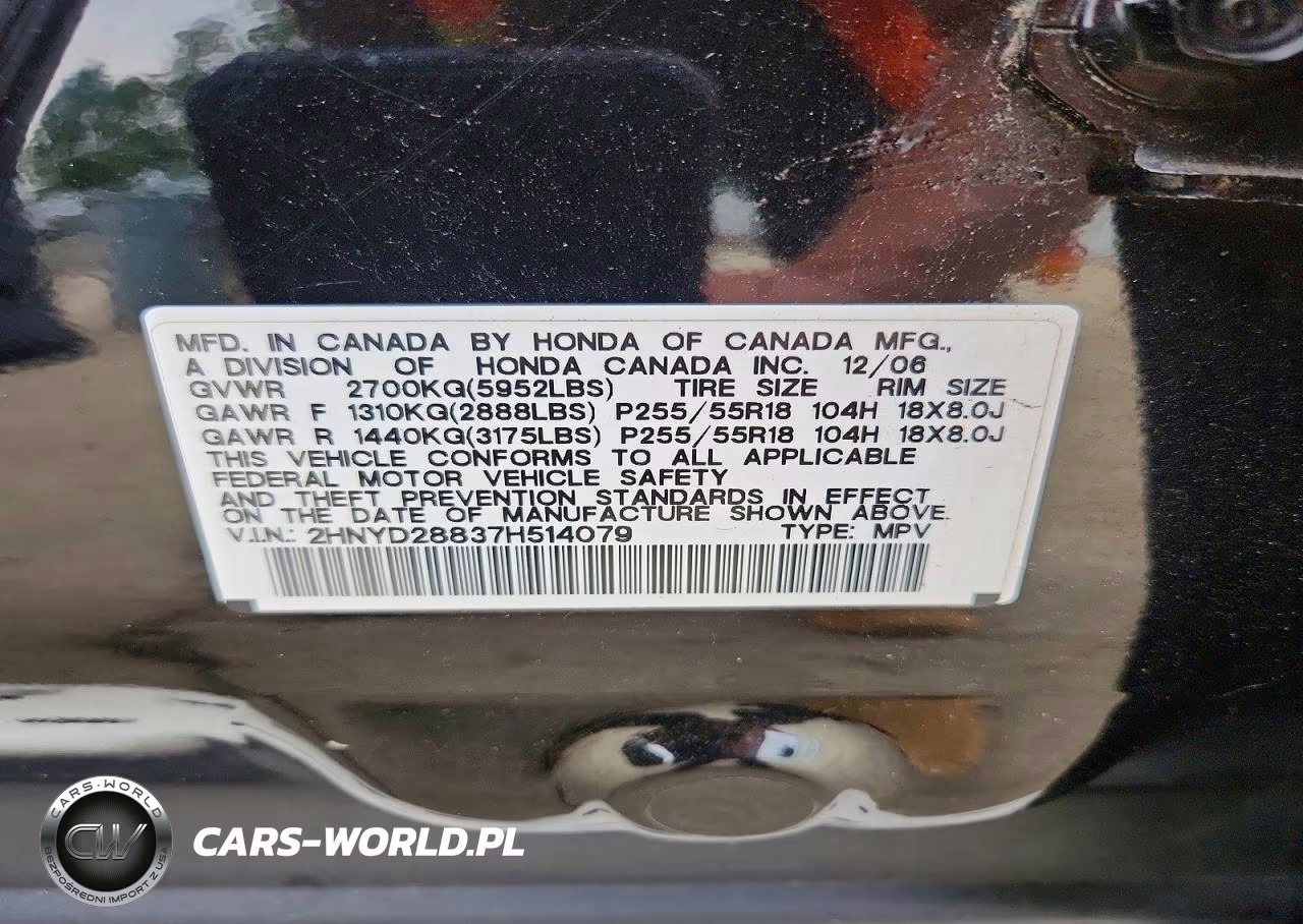 2007 Acura Mdx Sport VIN:2HNYD28837H514079 - 13