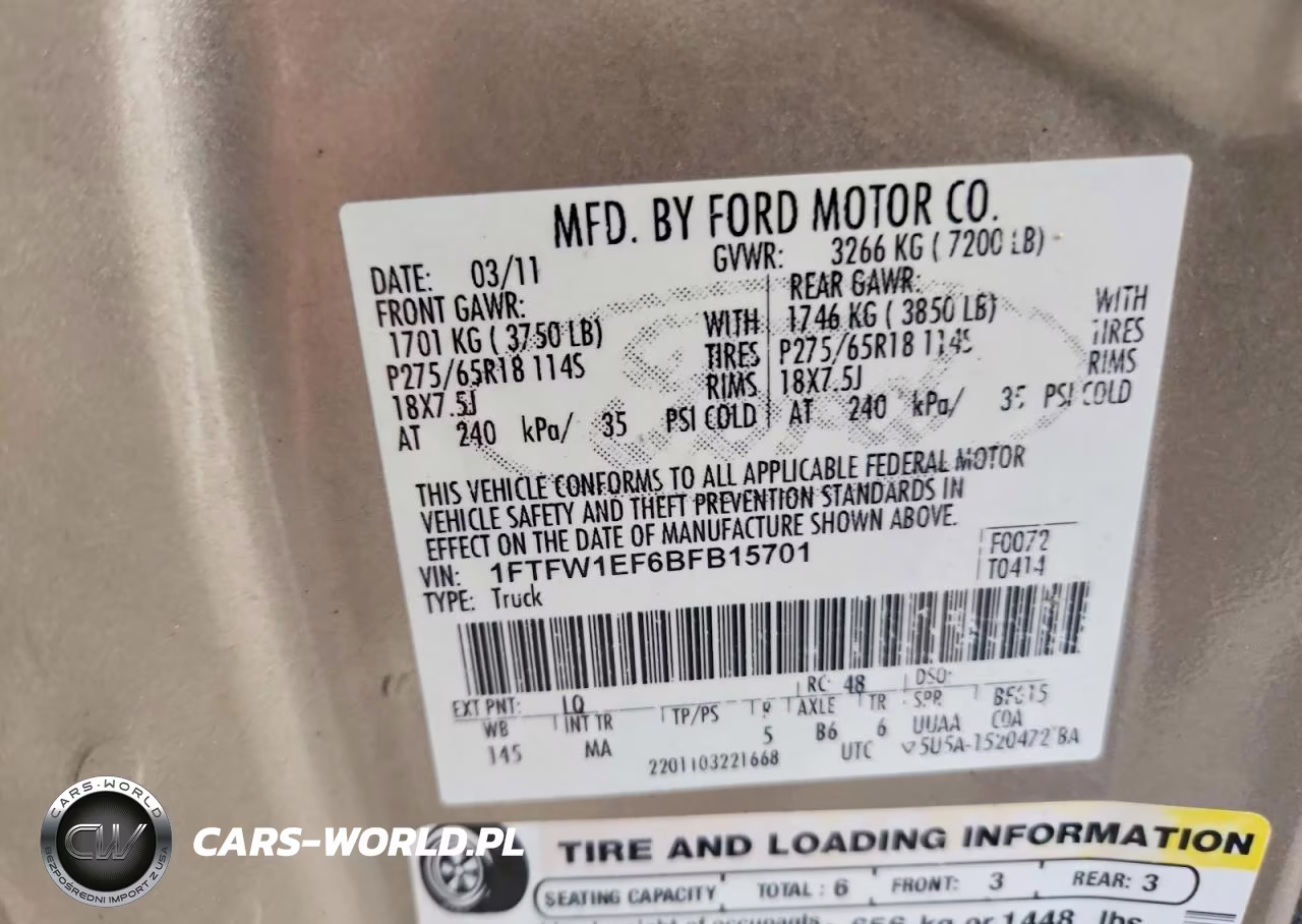 2011 Ford F-150 VIN:1FTFW1EF6BFB15701 - 12
