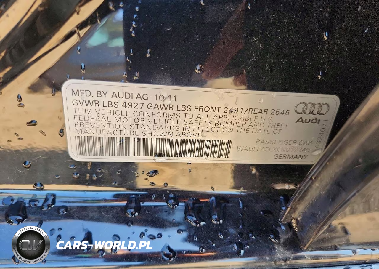 2012 Audi A4 Premium Plus VIN:WAUFFAFLXCN012340 - 12