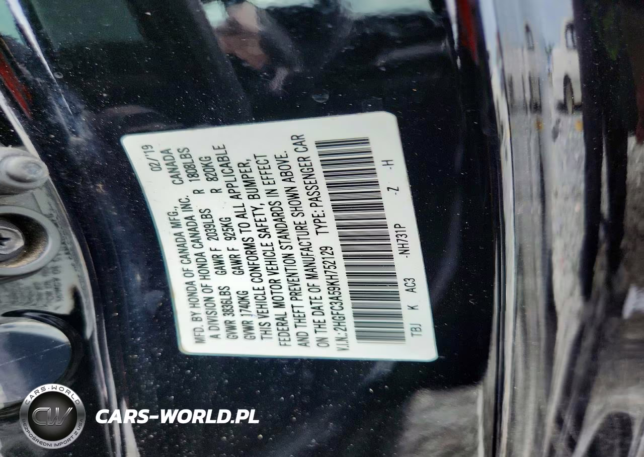 2019 Honda Civic Si VIN:2HGFC3A59KH752129 - 12