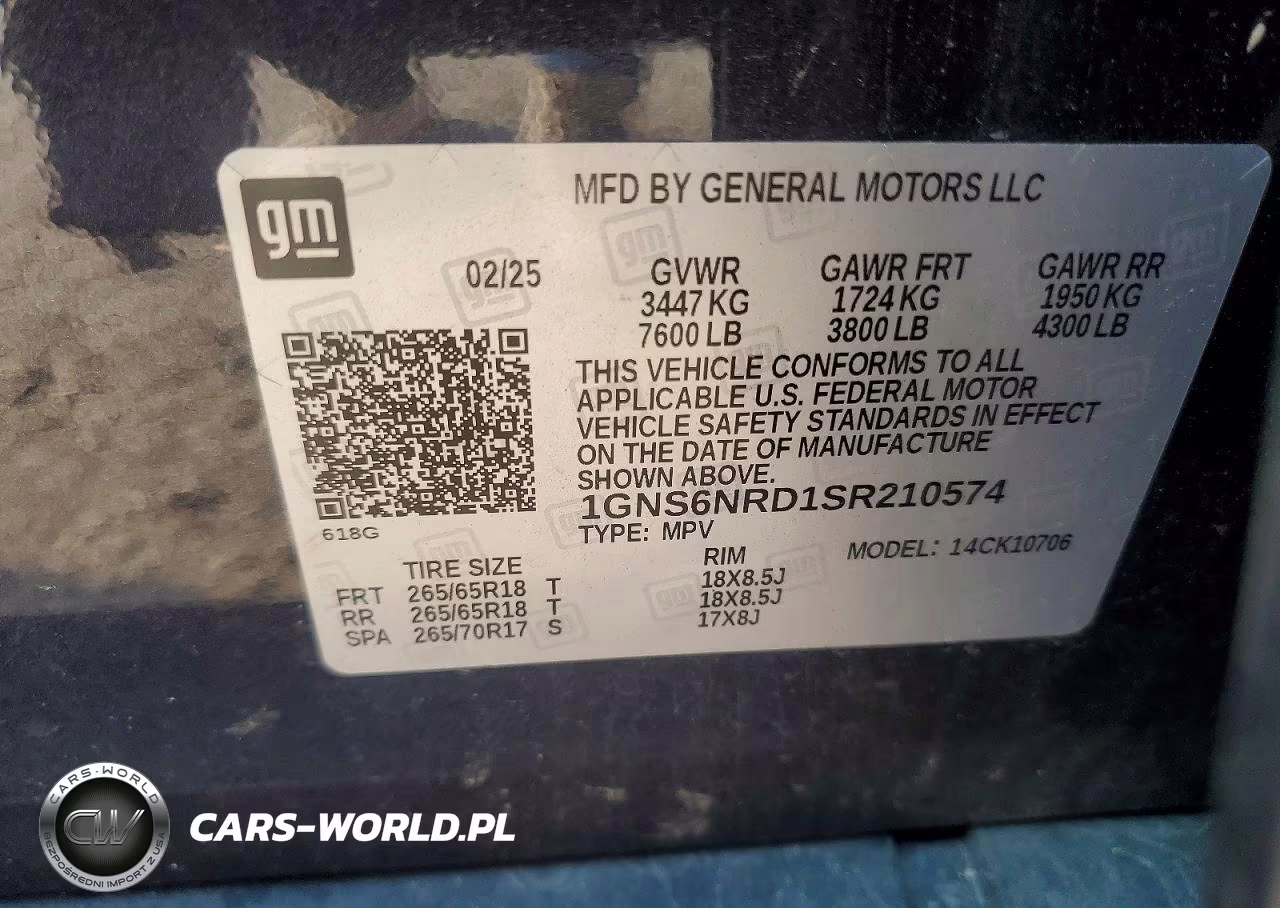 2025 Chevrolet Tahoe K1500 Lt VIN:1GNS6NRD1SR210574 - 13