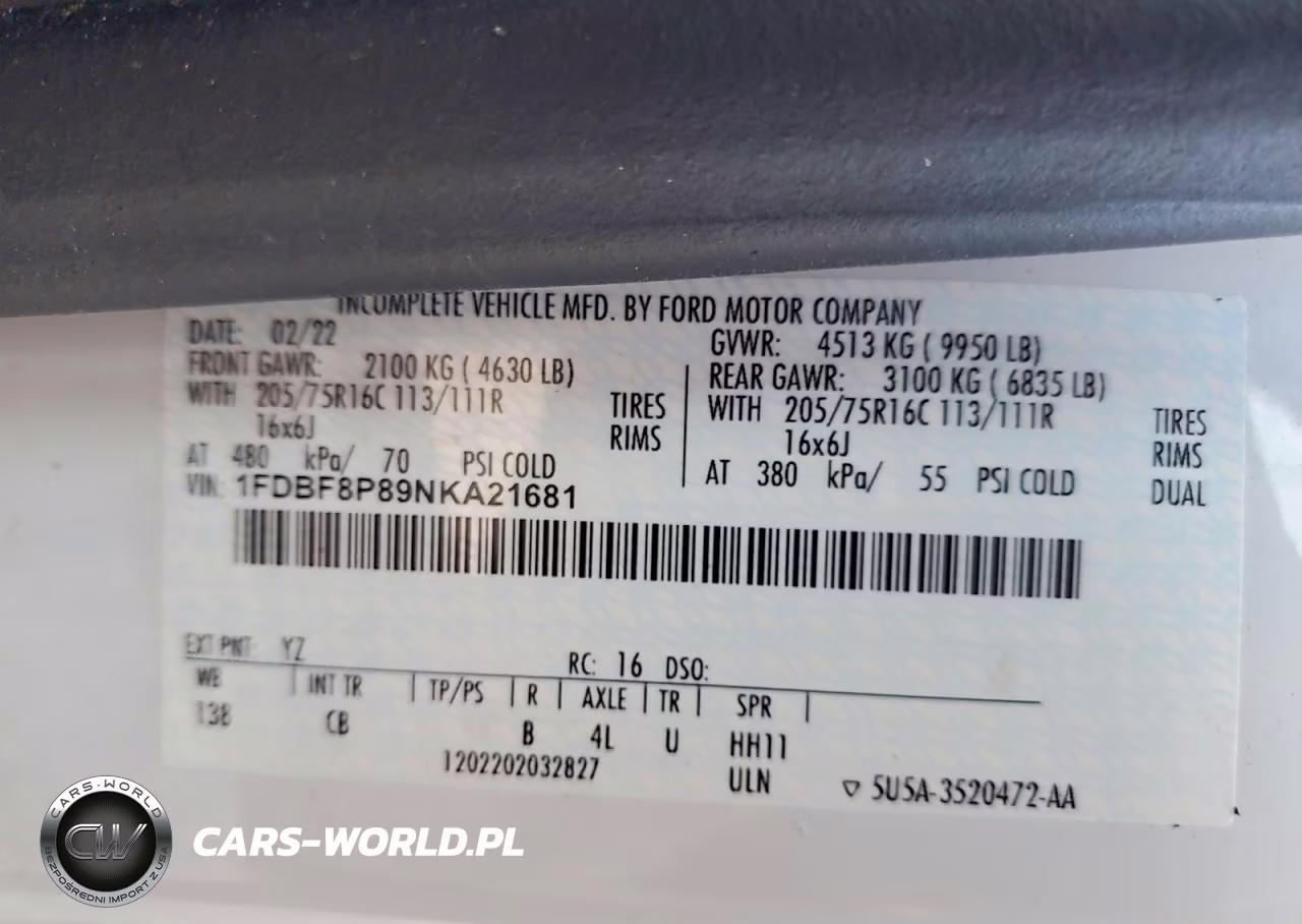 2022 Ford 350 Transi VIN:1FDBF8P89NKA21681 - 12