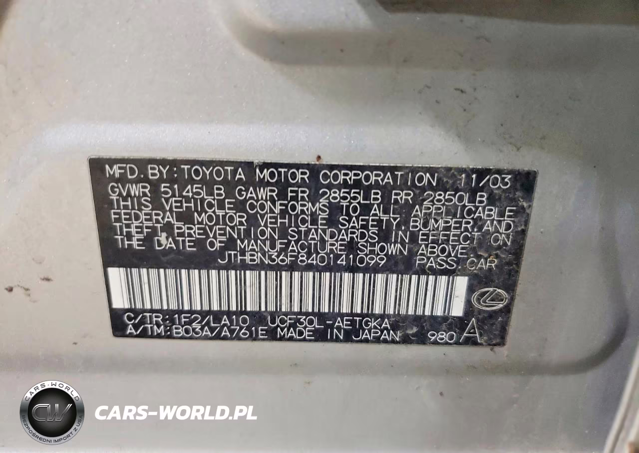 2004 Lexus Ls 430 VIN:JTHBN36F840141099 - 12