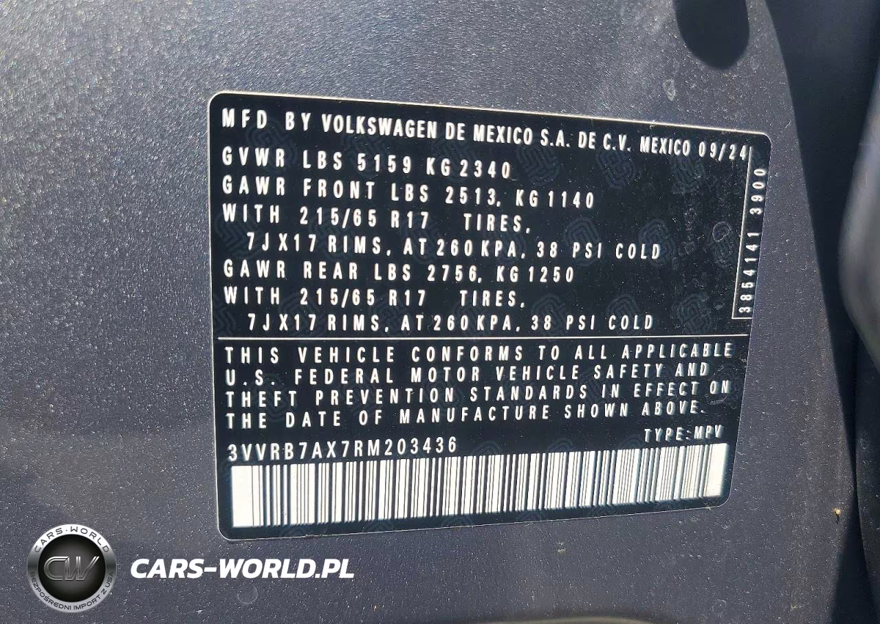 2024 Volkswagen Tiguan S VIN:3VVRB7AX7RM203436 - 13