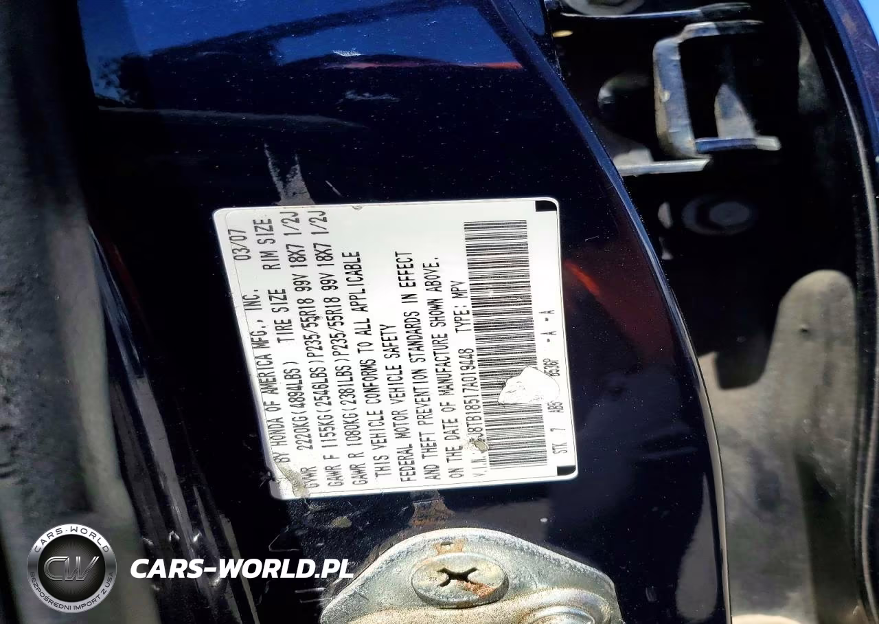 2007 Acura Rdx Technology VIN:5J8TB18517A019448 - 13