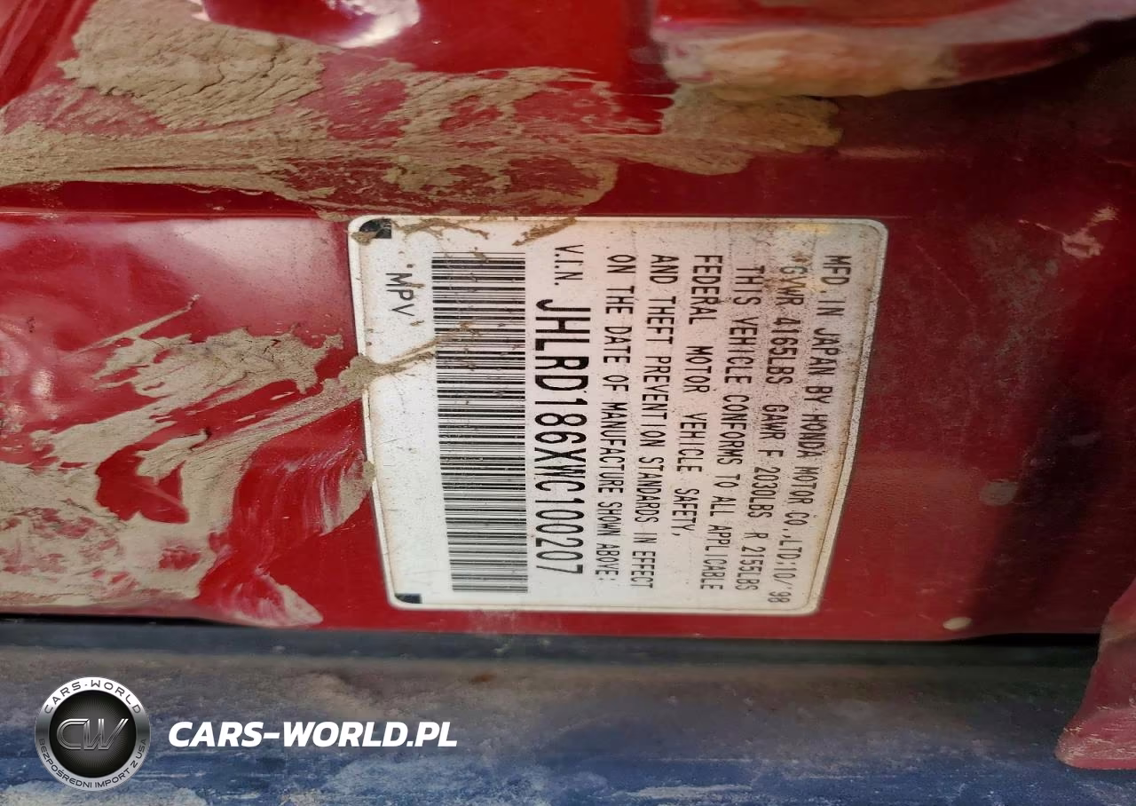 1998 Honda Cr-V Ex VIN:JHLRD186XWC100207 - 12