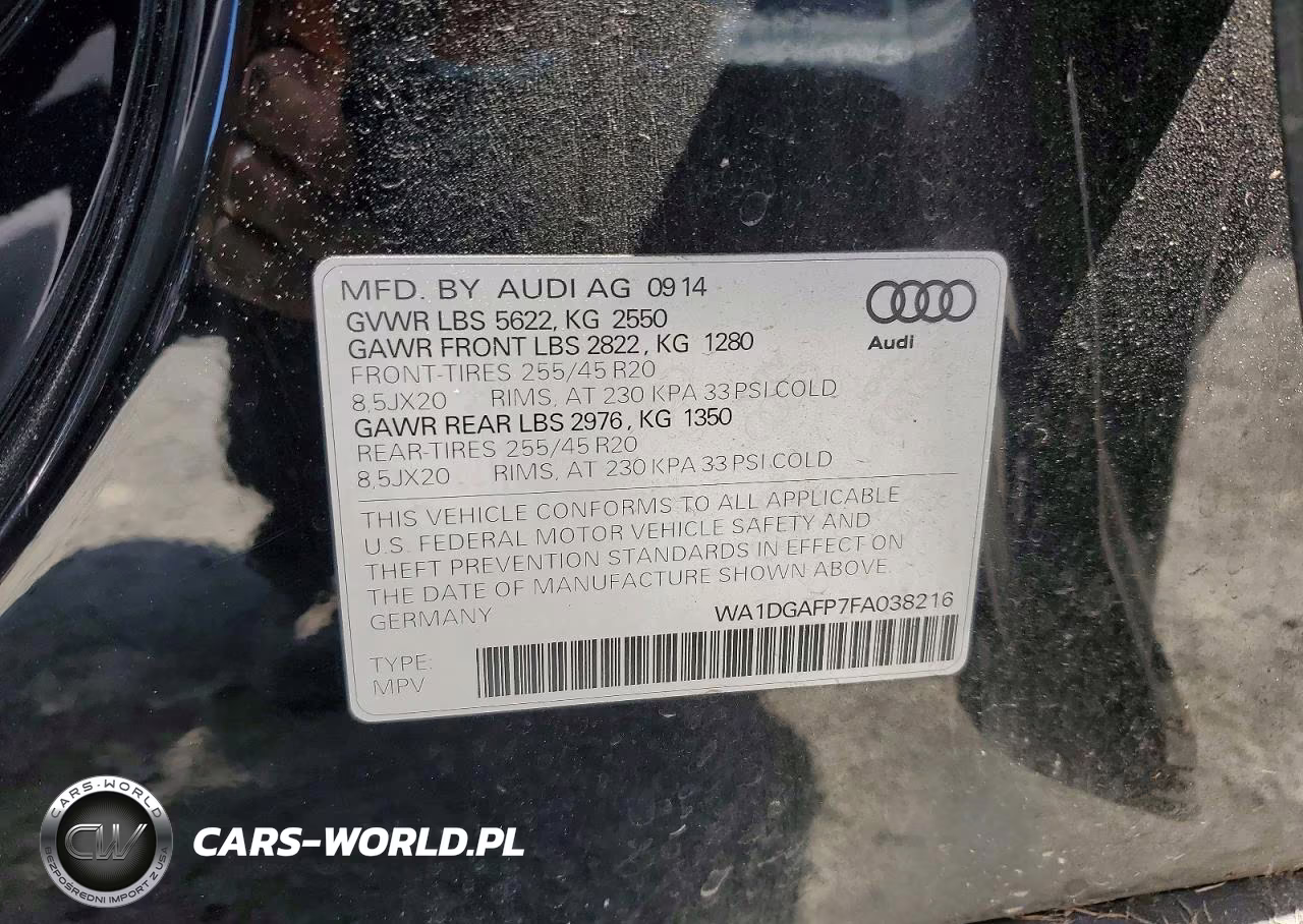 2015 Audi Q5 Premium Plus VIN:WA1DGAFP7FA038216 - 13