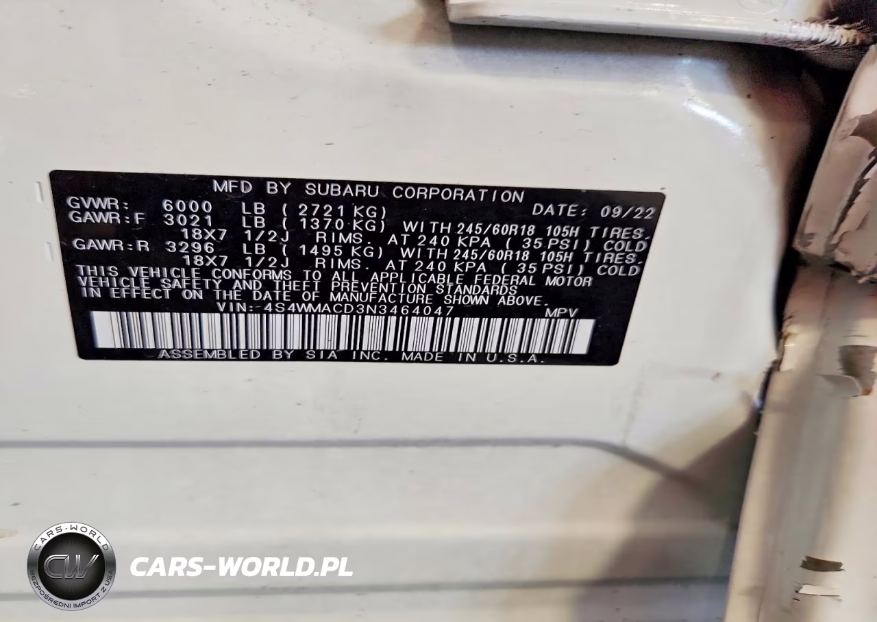 2022 Subaru Ascent Premium VIN:4S4WMACD3N3464047 - 13