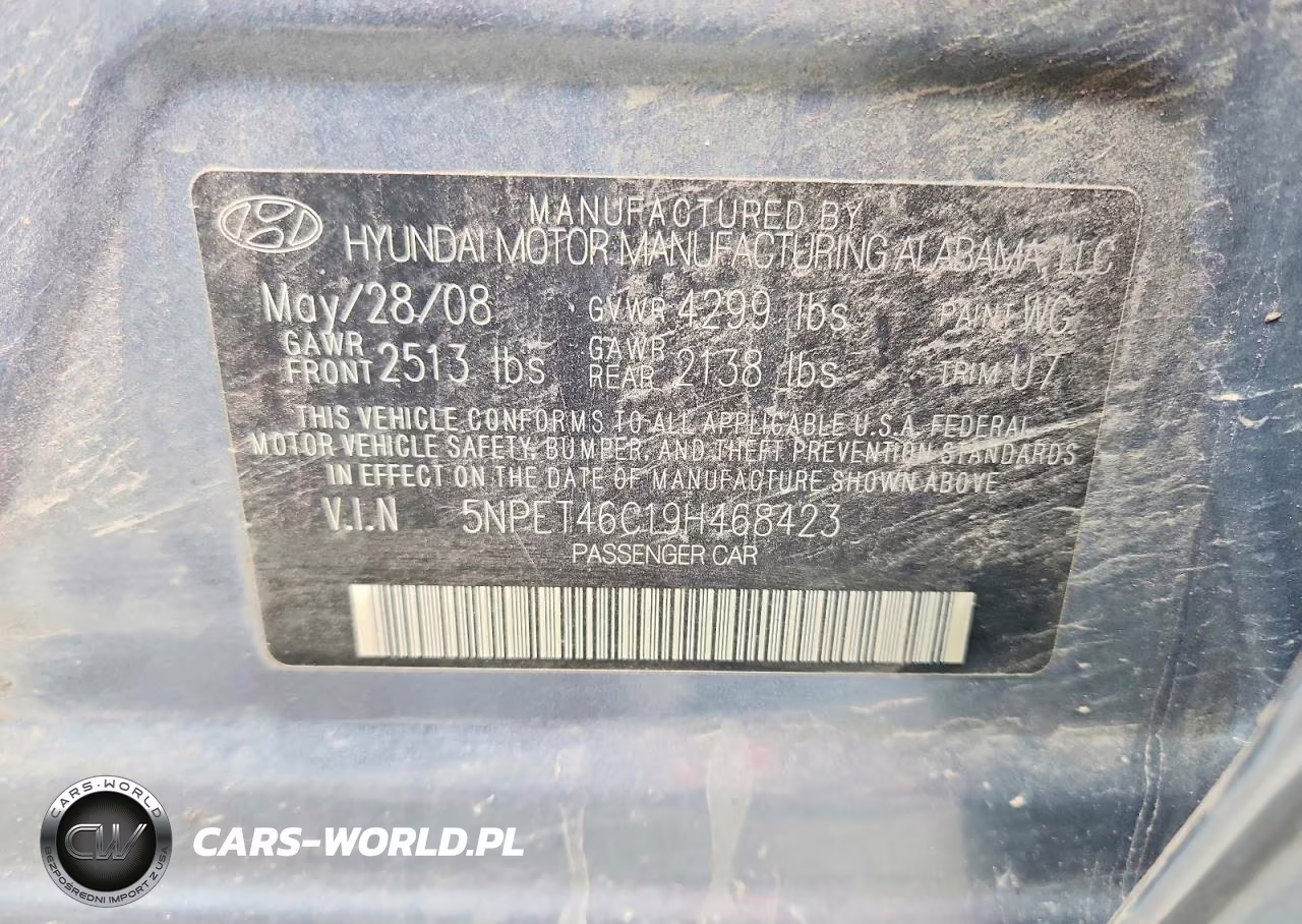 2009 Hyundai Sonata Gls VIN:5NPET46C19H468423 - 12