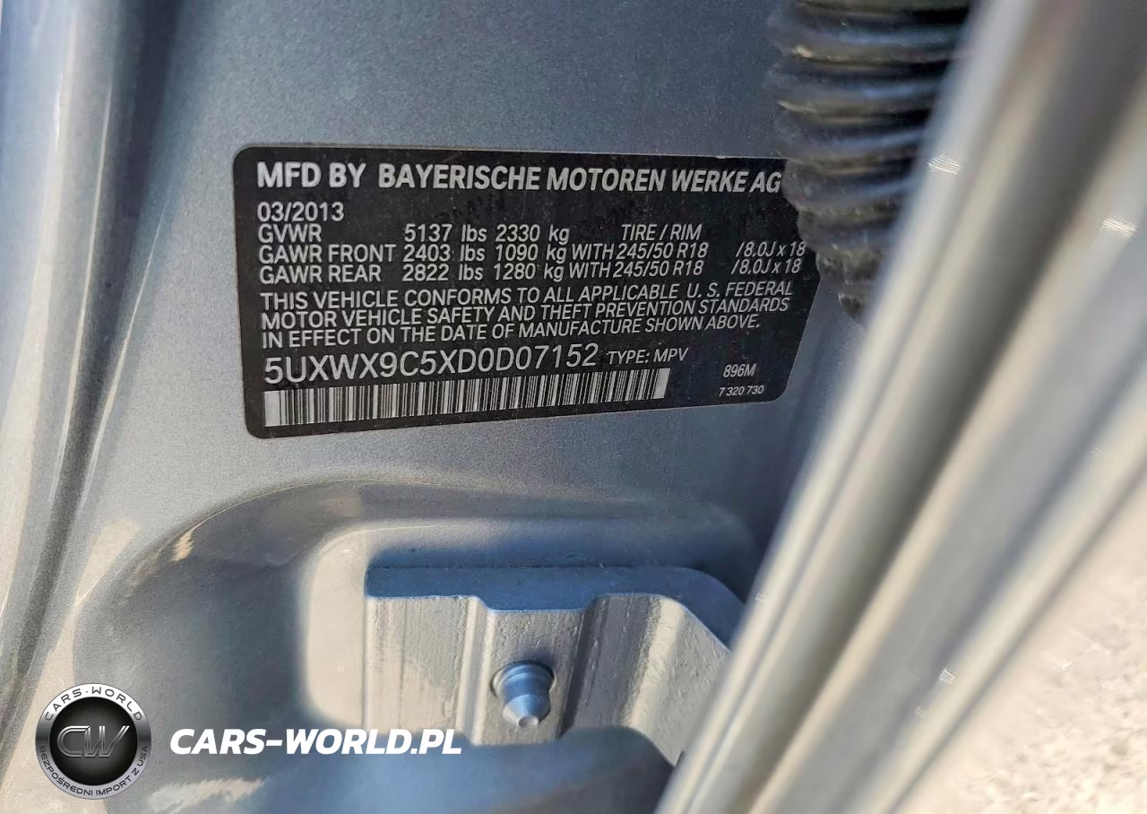 2013 BMW X3 xDrive28I VIN:5UXWX9C5XD0D07152 - 13
