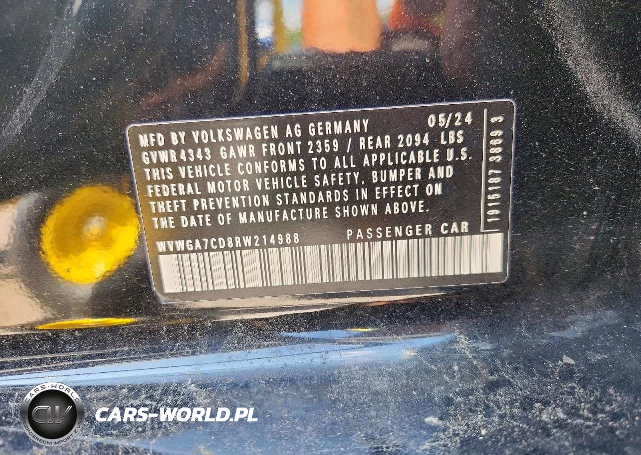 2024 Volkswagen Gti S VIN:WVWGA7CD8RW214988 - 12
