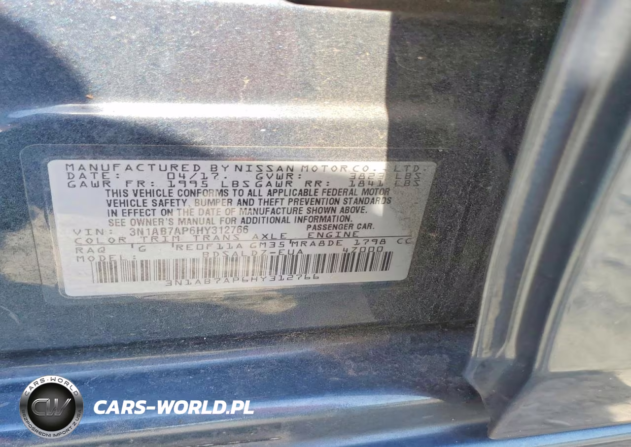 2017 Nissan Sentra Sv VIN:3N1AB7AP6HY312766 - 12
