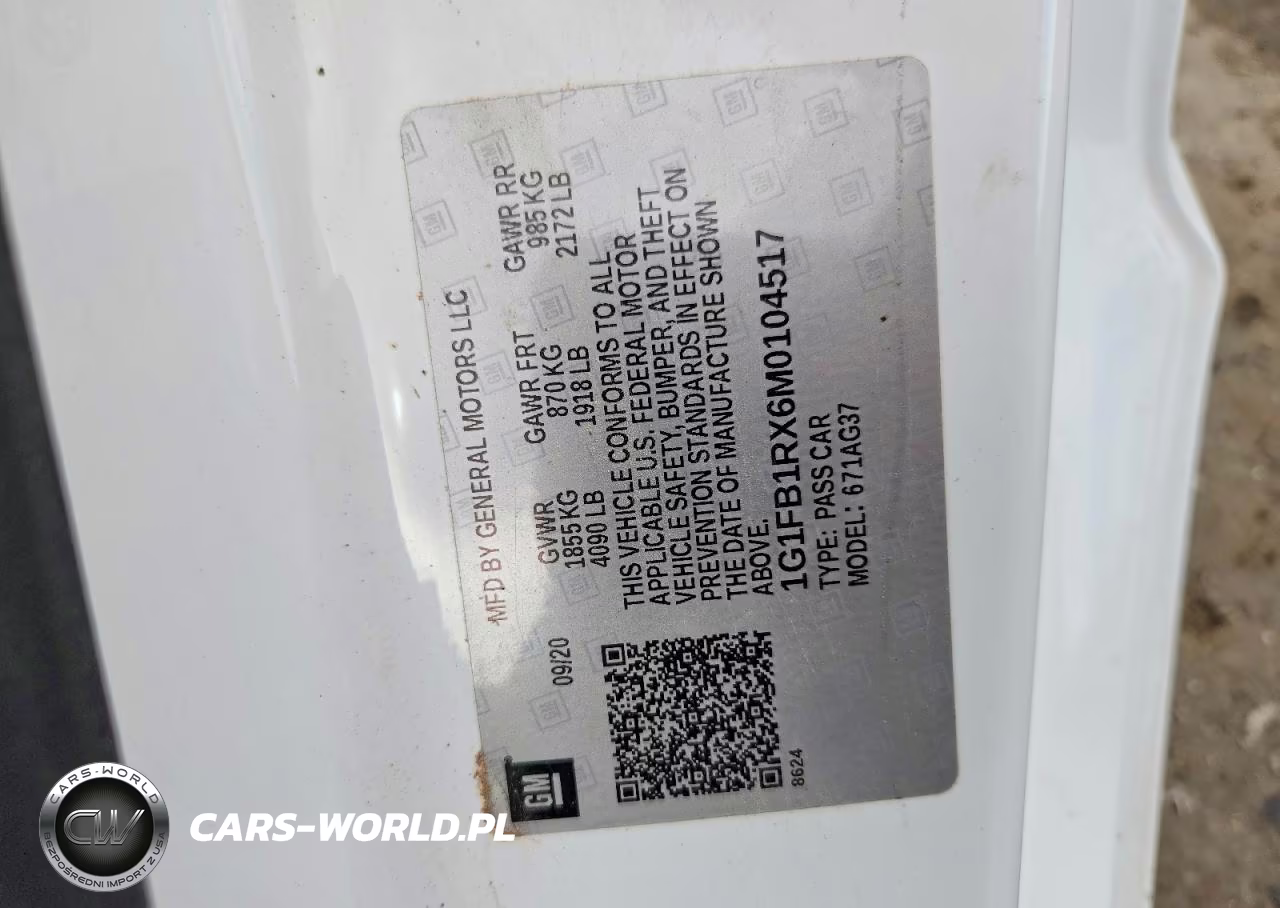 2021 Chevrolet Camaro Ls VIN:1G1FB1RX6M0104517 - 12
