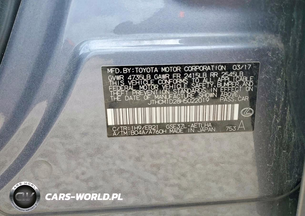2017 Lexus Is 300 VIN:JTHCM1D28H5022019 - 12