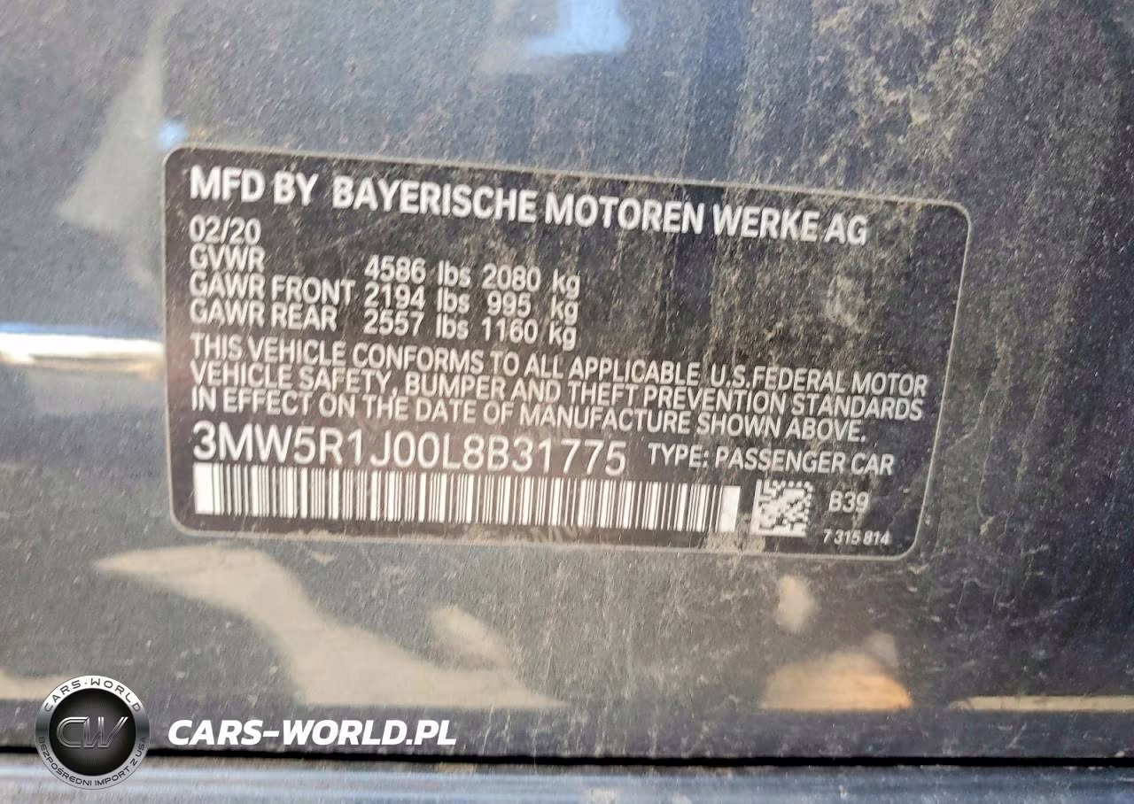 2020 BMW 330I VIN:3MW5R1J00L8B31775 - 12