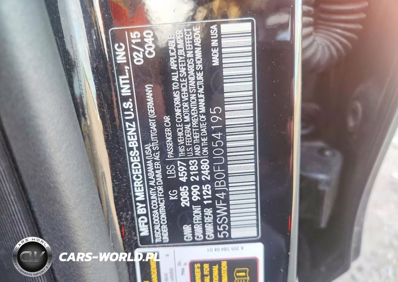2015 Mercedes-Benz C 300 VIN:55SWF4JB0FU054195 - 12