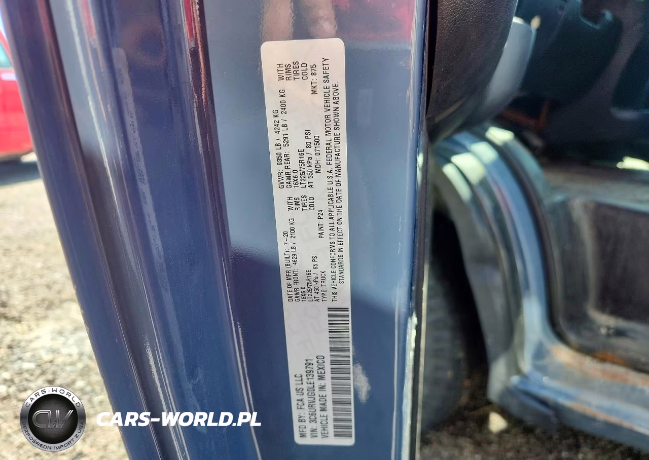 2020 Ram Promaster 3500 Delivery Van VIN:3C6URVJG0LE139791 - 12