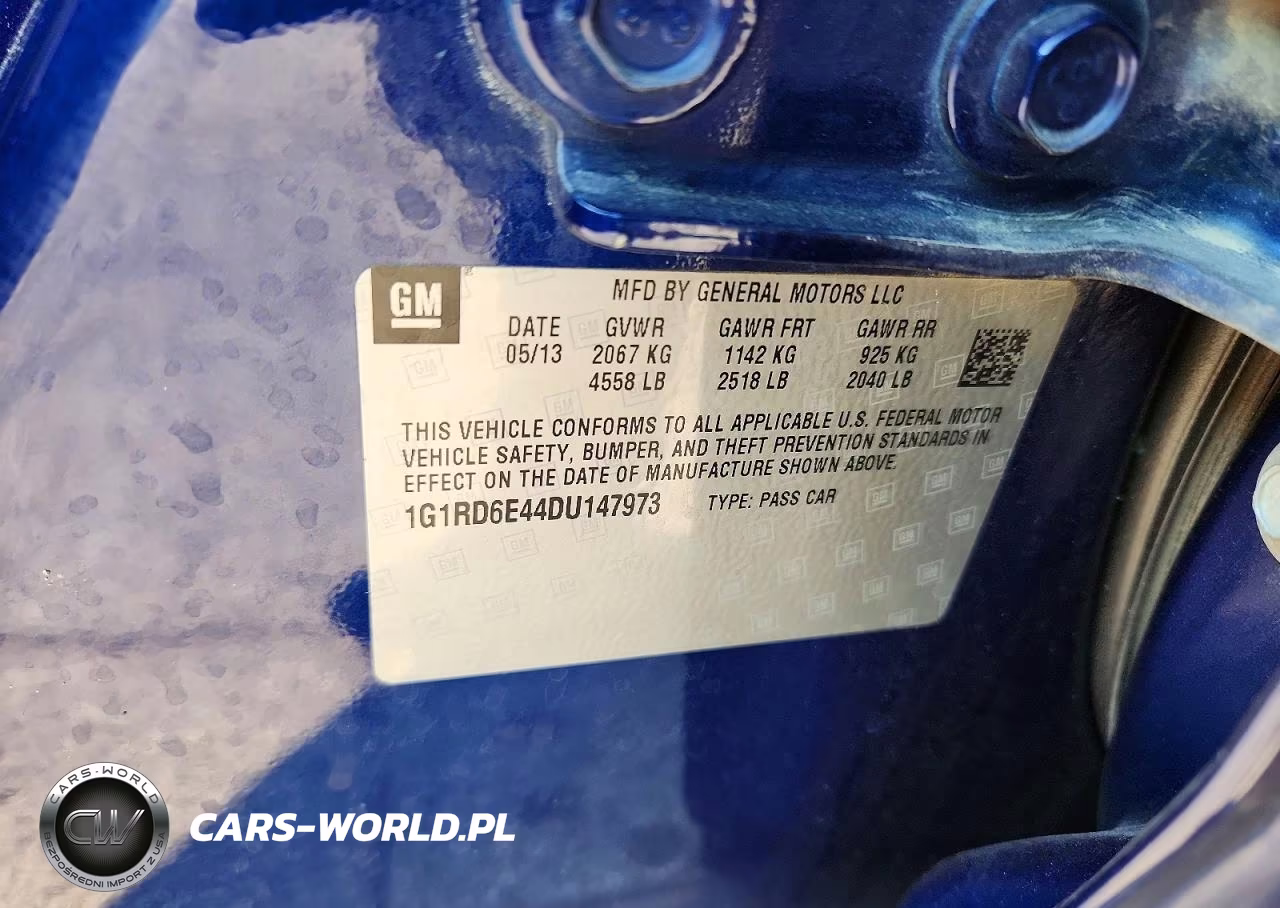 2013 Chevrolet Volt VIN:1G1RD6E44DU147973 - 12