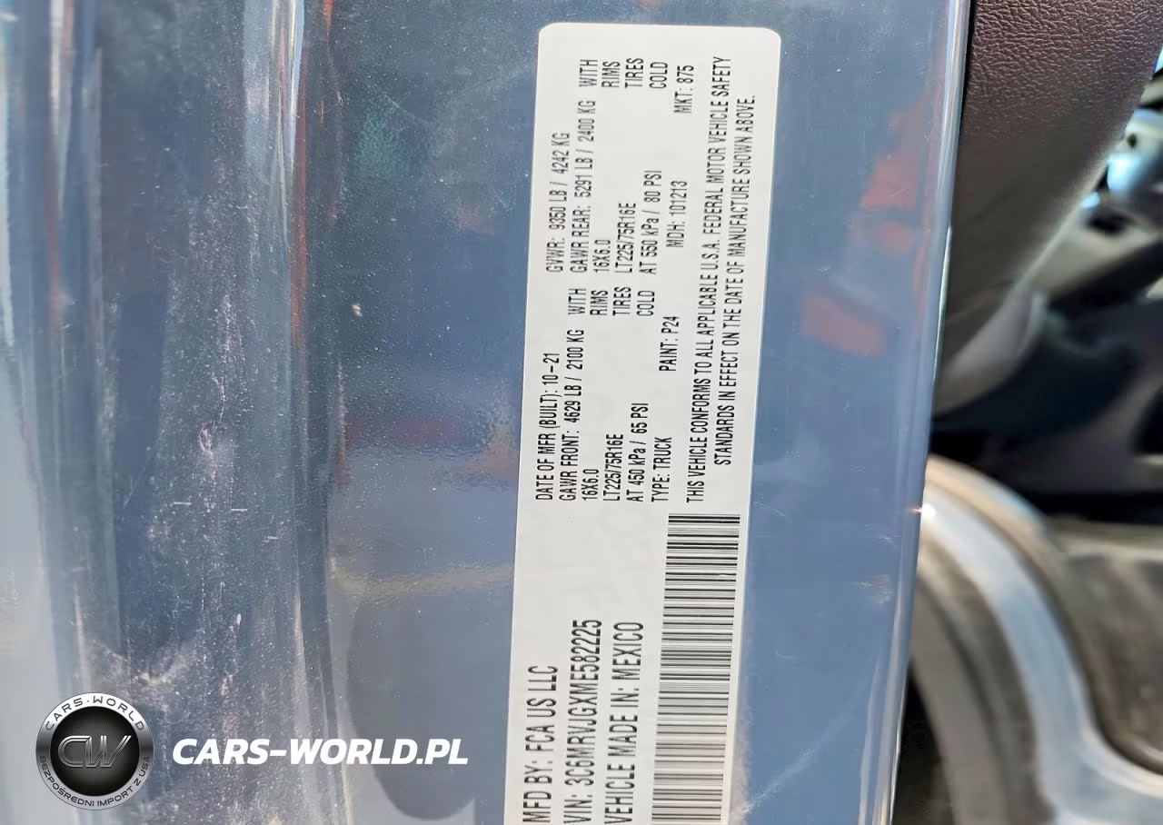 2021 Ram Promaster 3500 Delivery Van VIN:3C6MRVJGXME582225 - 13