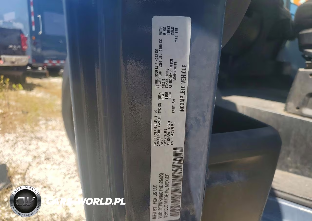 2022 Ram Promaster 3500 Delivery Truck VIN:3C7WRVMG1NE126423 - 11